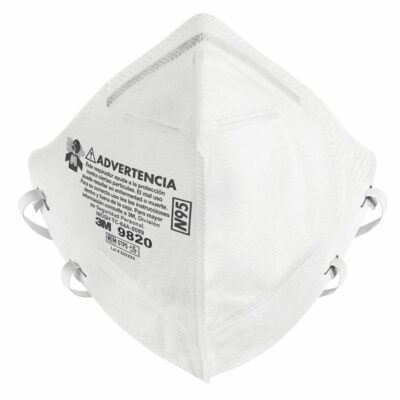 Respirador Plegable de Protección Respiratoria 3M™ 9820+BR, PFF-2(S), 100 Unidades/Caja
